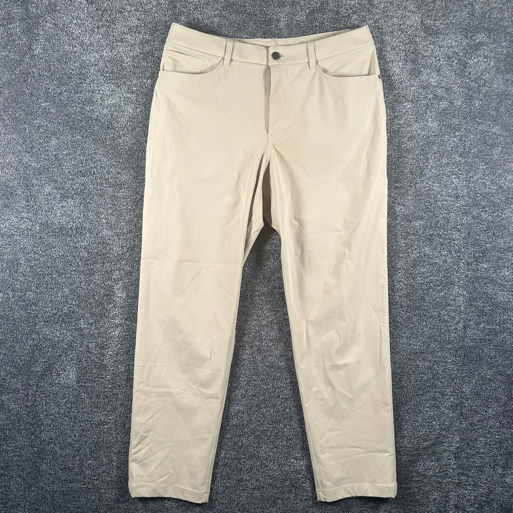Lululemon Pants Mens 34 Commission Slim Tan Technical Stretch Chino Trousers